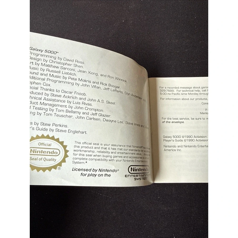 Galaxy 5000: Racing in the 51st Century - Nintendo NES- Manual Only **NO GAME